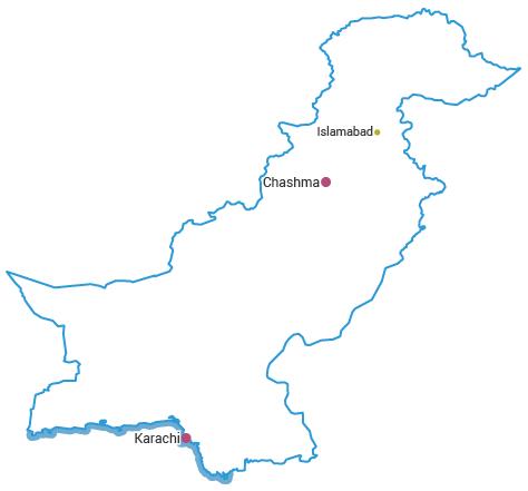 Location of nuclear power plants in Pakistan